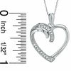 Thumbnail Image 2 of 1/10 CT. T.W. Diamond Heart Pendant in 10K White Gold