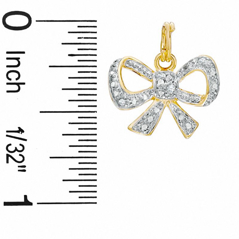 Diamond Accent Bow Charm in 18K Gold-Plated Sterling Silver