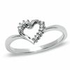 Thumbnail Image 0 of Diamond Accent Open Heart Ring in 10K White Gold - Size 7