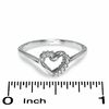 Thumbnail Image 1 of Diamond Accent Open Heart Ring in 10K White Gold - Size 7