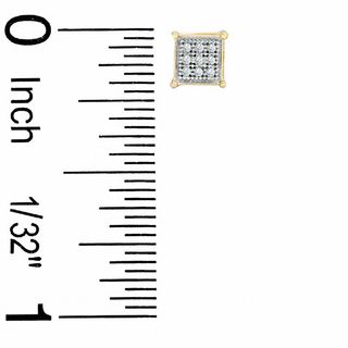 Diamond Accent Square Earrings in 10K Gold