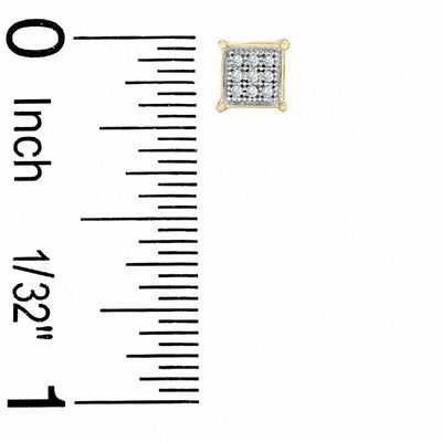 Diamond Accent Square Earrings in 10K Gold