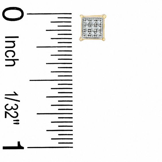 Diamond Accent Square Earrings in 10K Gold