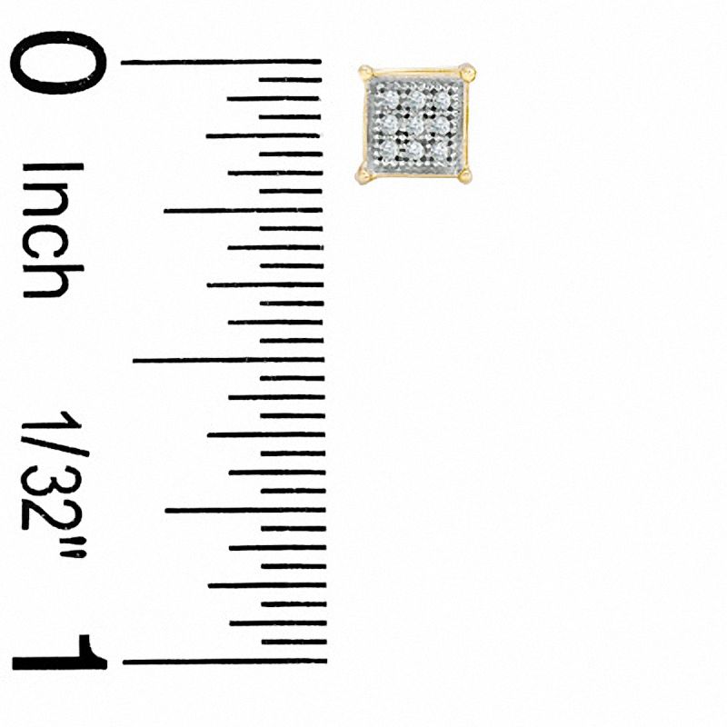Diamond Accent Square Earrings in 10K Gold