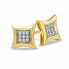 Thumbnail Image 1 of Diamond Accent Curved Frame Square Earrings in 10K Gold