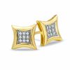 Thumbnail Image 0 of Diamond Accent Curved Frame Square Earrings in 10K Gold