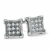 Thumbnail Image 0 of Diamond Accent Corner Frame Square Earrings in 10K White Gold