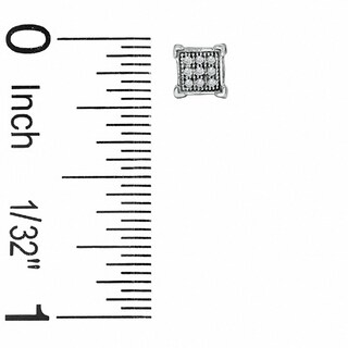 Diamond Accent Corner Frame Square Earrings in 10K Gold