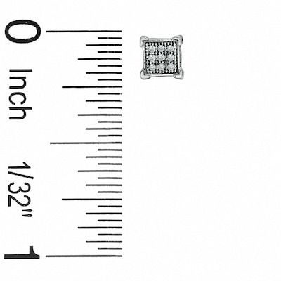 Diamond Accent Corner Frame Square Earrings in 10K Gold