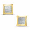Thumbnail Image 1 of 1/5 CT. T.W. Diamond Puffed Curved Square Earrings in 10K Gold