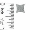 1/5 CT. T.W. Diamond Curved Square Earrings in 10K White Gold