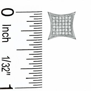 1/5 CT. T.W. Diamond Curved Square Earrings in 10K White Gold