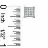 1/8 CT. T.W. Diamond Corner Frame Square Earrings in 10K White Gold