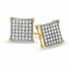 1/5 CT. T.W. Diamond Corner Frame Square Earrings in 10K Gold