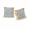 Thumbnail Image 1 of 1/5 CT. T.W. Diamond Corner Frame Square Earrings in 10K Gold