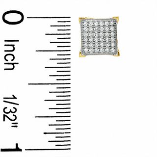 1/5 CT. T.W. Diamond Corner Frame Square Earrings in 10K Gold