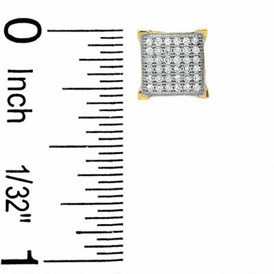 1/5 CT. T.W. Diamond Corner Frame Square Earrings in 10K Gold