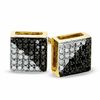 1/3 CT. T.W. Enhanced Black and White Diamond Pyramid Earrings in 10K Gold