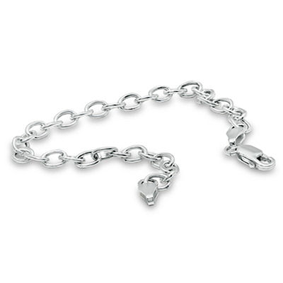 Child's Sterling Silver Link Charm Bracelet - 6.5"