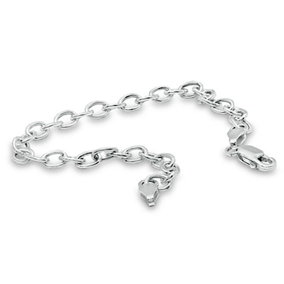 Child's Sterling Silver Link Charm Bracelet - 6.5"