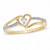 Thumbnail Image 0 of Diamond Accent Heart Split Shank Promise Ring in 10K Gold