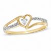 Thumbnail Image 0 of Diamond Accent Heart Split Shank Promise Ring in 10K Gold