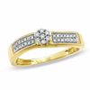 Thumbnail Image 0 of 1/6 CT. T.W. Diamond Seven Stone Wave Ring in 10K Gold - Size 7