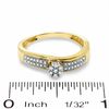 Thumbnail Image 2 of 1/6 CT. T.W. Diamond Seven Stone Wave Ring in 10K Gold - Size 7