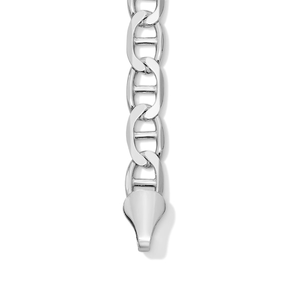 Made in Italy 120 Gauge Flat Mariner Link Chain Bracelet in Solid Sterling Silver - 8"
