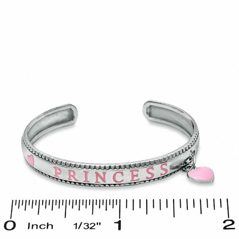 Child's Sterling Silver Little Princess Pink Enamel Bangle