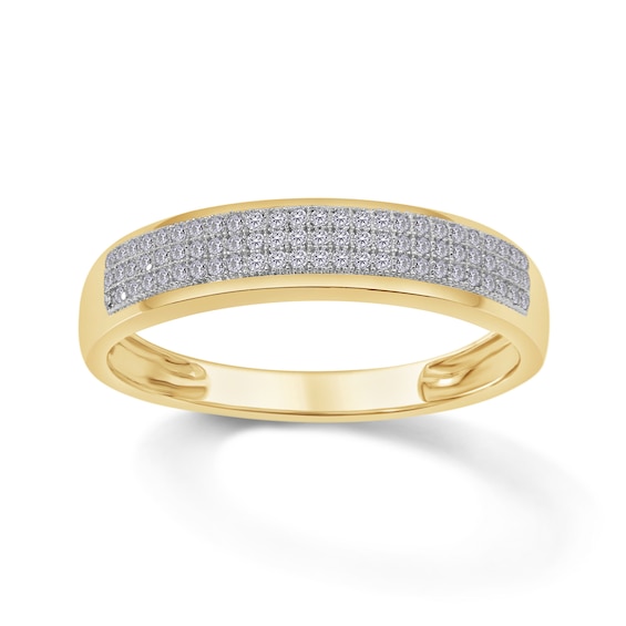 1/4 CT. T.W. Diamond Triple Row Wedding Band in 10K Gold