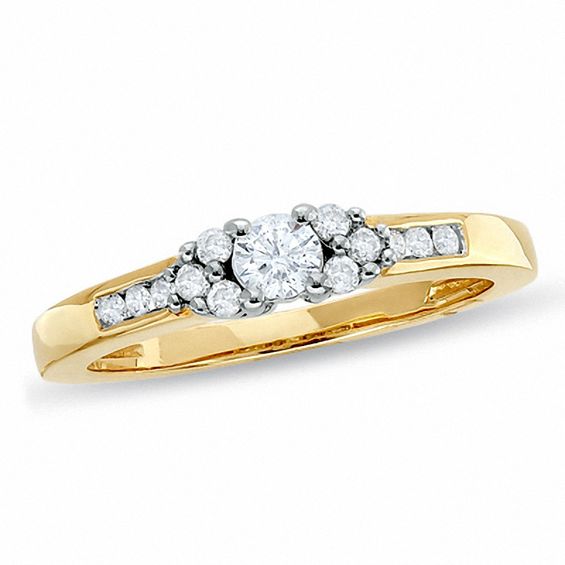 1/3 CT. T.W. Diamond Promise Ring in 10K Gold - Size 7