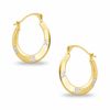 Hoop Earrings with Diamond-Cut Stars in 10K Two-Tone Gold