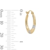 Thumbnail Image 2 of Hoop Earrings with Diamond-Cut Stars in 10K Two-Tone Gold
