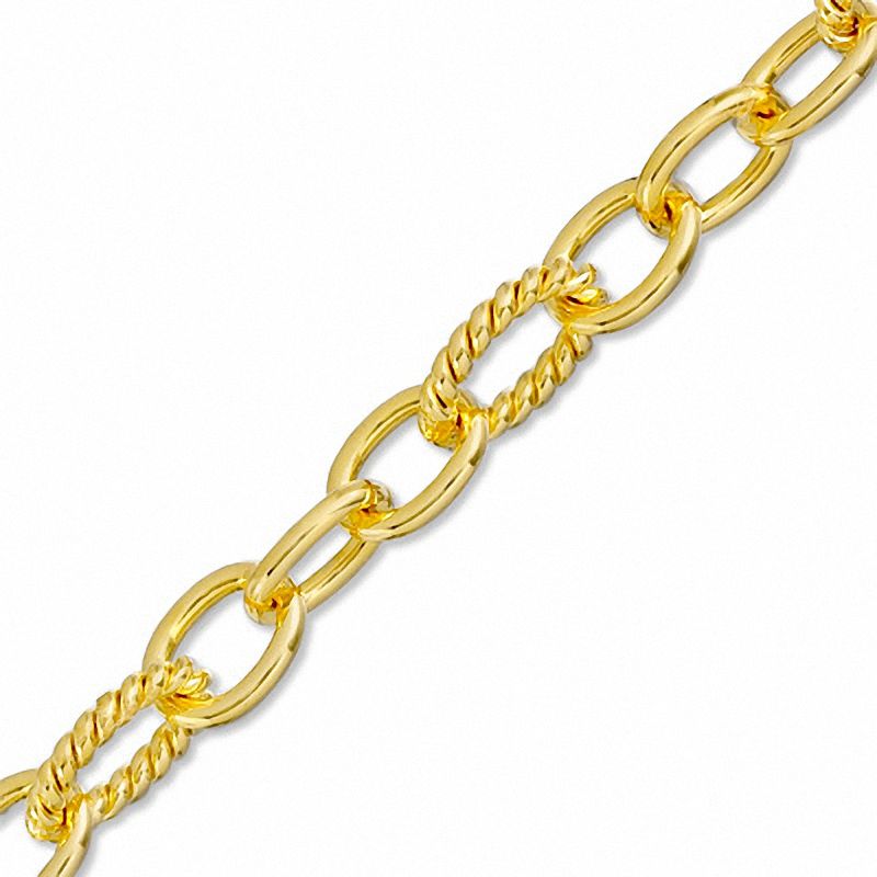 Diamond Accent Starter Charm Bracelet in 18K Gold-Plated Sterling Silver - 7.5"