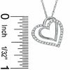1/10 CT. T.W. Diamond Hearts Pendant in Sterling Silver