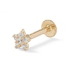Thumbnail Image 1 of 14K Solid Gold CZ Flower Stud - 16G