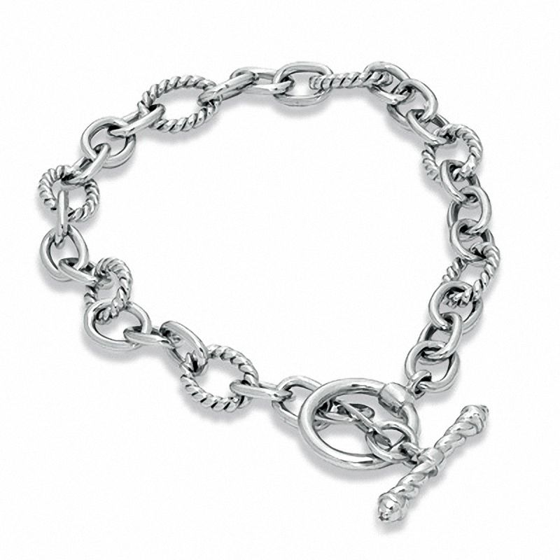 Main Image 1 of Diamond Accent Starter Charm Bracelet in Sterling Silver - 7.5"