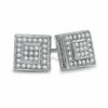 Thumbnail Image 0 of 1/7 CT. T.W. Diamond Double Square Stud Earrings in Sterling Silver