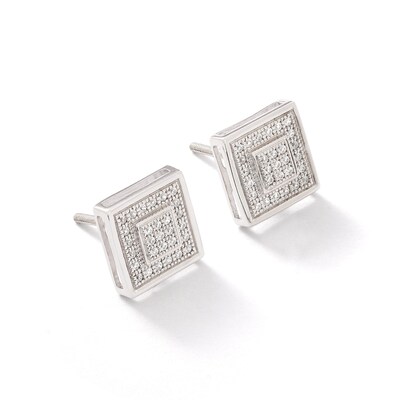 1/6 CT. T.W. Diamond Double Square Stud Earrings in Sterling Silver
