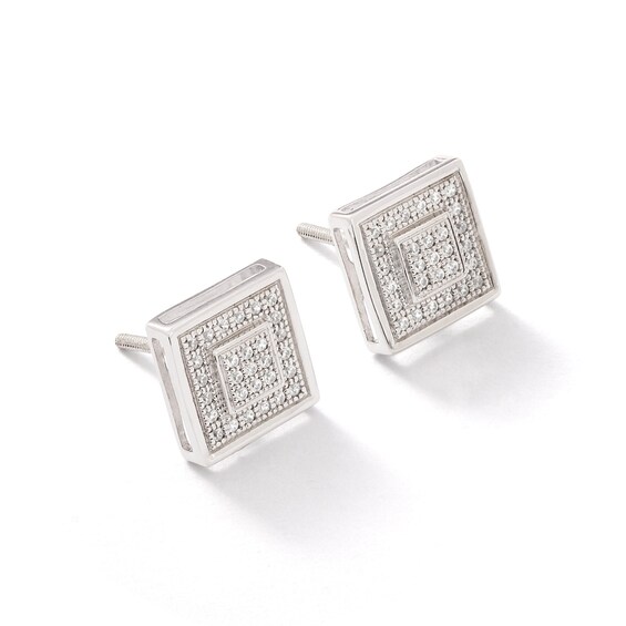 1/6 CT. T.W. Diamond Double Square Stud Earrings in Sterling Silver