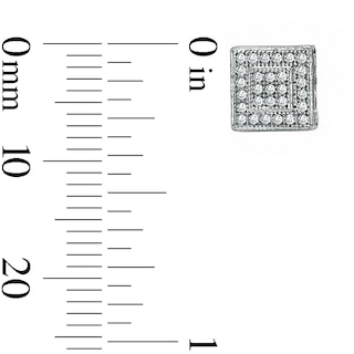 1/6 CT. T.W. Diamond Double Square Stud Earrings in Sterling Silver