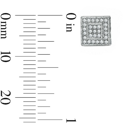 1/6 CT. T.W. Diamond Double Square Stud Earrings in Sterling Silver