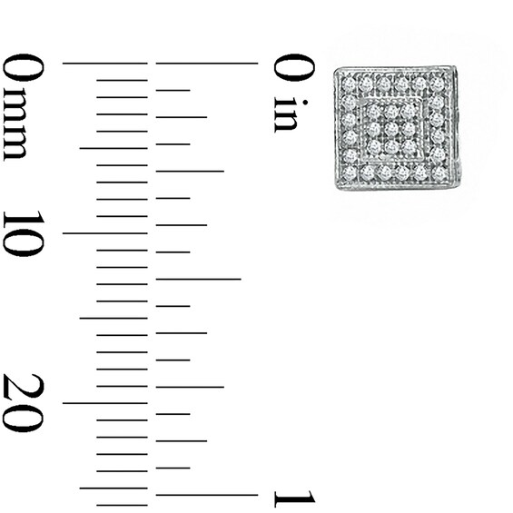 1/6 CT. T.W. Diamond Double Square Stud Earrings in Sterling Silver