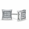 Thumbnail Image 0 of Diamond Accent Curved Frame Earrings in Sterling Silver