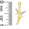 Thumbnail Image 2 of Child's Tinkerbell With Glitter Enamel Wings Charm in 10K Gold