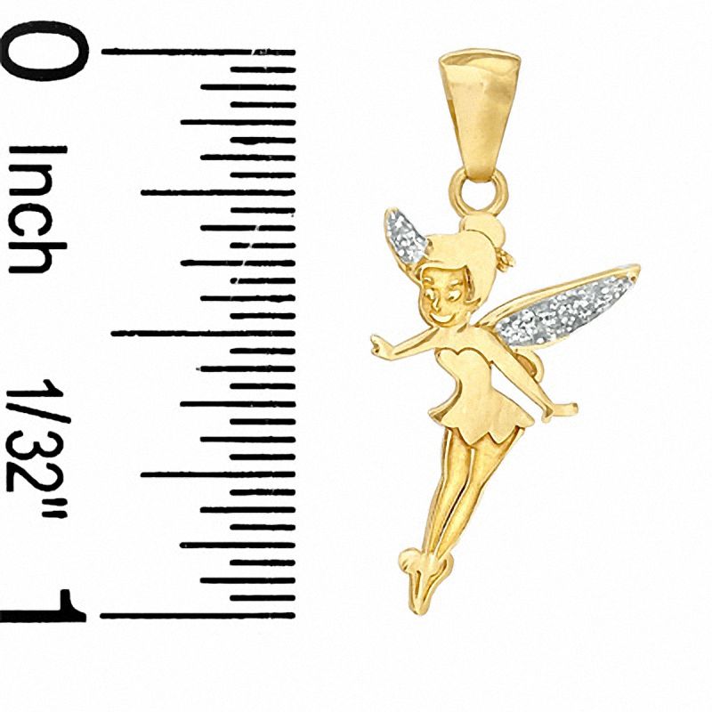 Main Image 2 of Child's Tinkerbell With Glitter Enamel Wings Charm in 10K Gold
