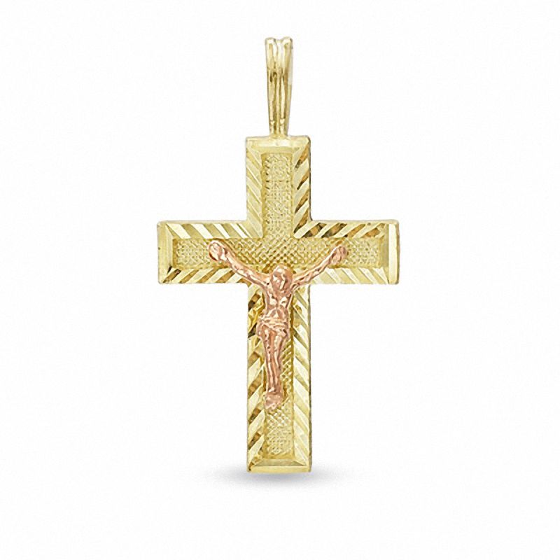 Crucifix in 10K Two-Tone Gold