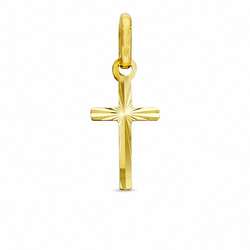 Main Image 1 of Made in Italy Diamond-Cut Cross Charm in 10K Gold