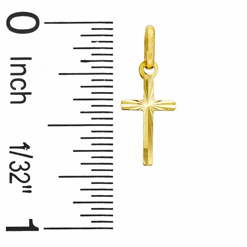 Main Image 2 of Made in Italy Diamond-Cut Cross Charm in 10K Gold